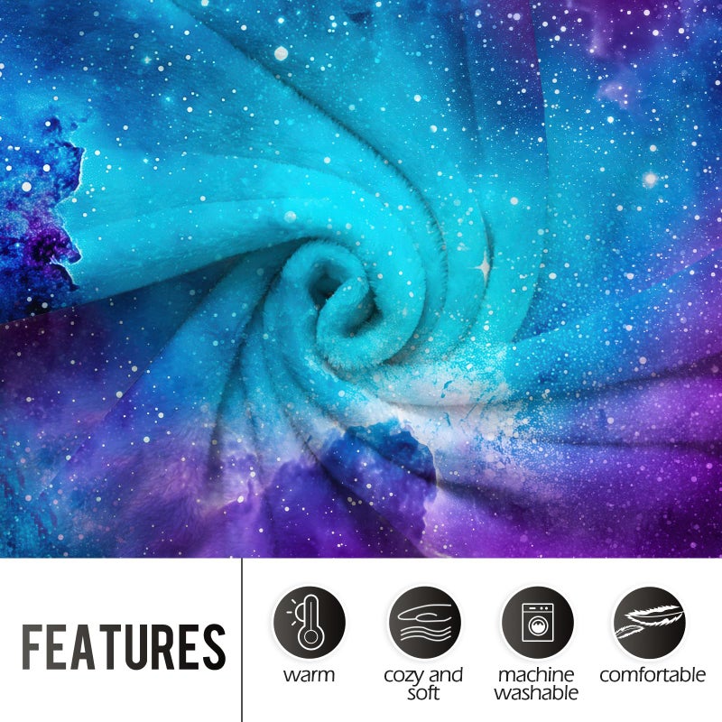 Levens Space Galaxy Blanket Gifts for Kids Adults, 60"x50" Space Blanket Science Fiction Print Birthday Christmas Spaces Themed Gifts for Women Girls Boys, Soft Cozy Flannel Galaxy Room Decor Throw - Image 4
